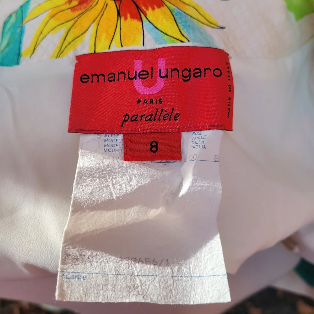 Emanuel Ungaro Parallele Floral Silk Vintage Blazer Cream size 8 - Picture 2 of 12